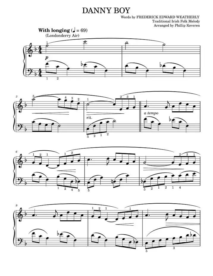 Danny Boy Easy Piano AvaxHome