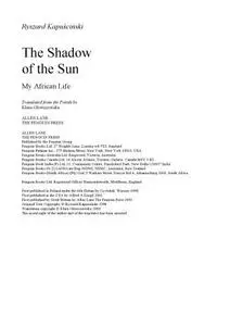 The Shadow of the Sun:My African Life