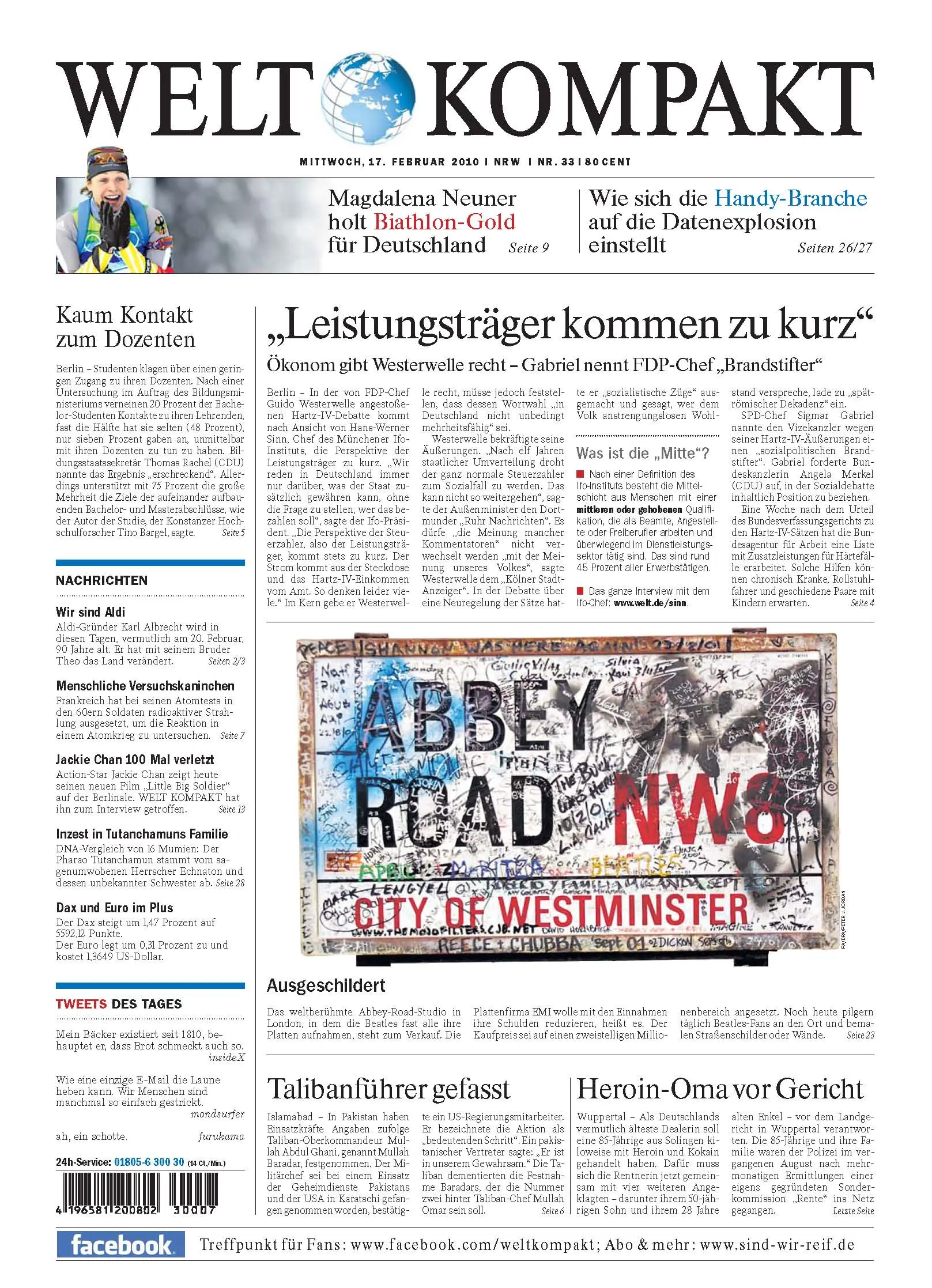 Die Welt kompakt vom 17. Februar 2010
