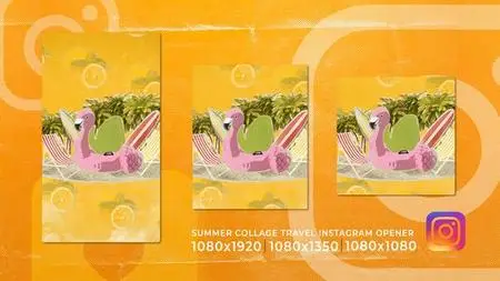 Collage Summer Holidays Travel | Instagram Stories Logo Opener 52027143