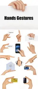 Hands Gestures with Objects Vector