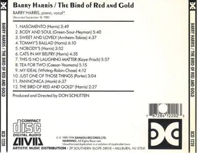 Barry Harris - The Bird Of Red And Gold (1979) {Xanadu Records XCD 1220 rel 1994}