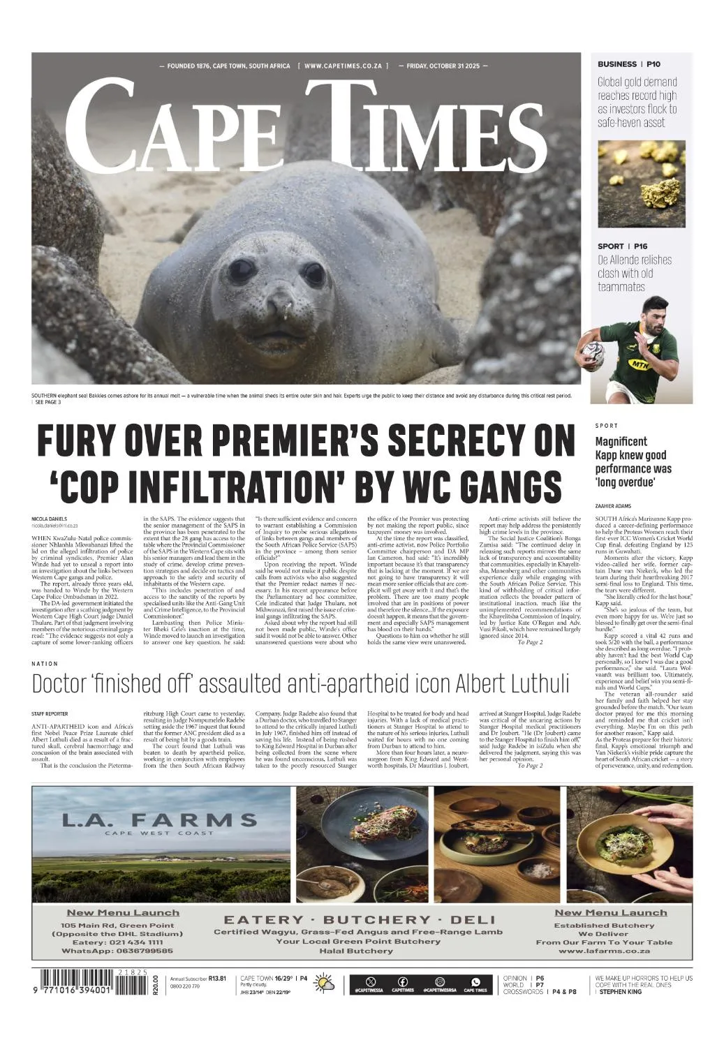 Cape Times - 31 October 2025