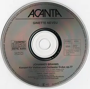 Johannes Brahms - Ginette Neveu - Concerto for Violin and Orchestra (1980's release of a 1948 recording)