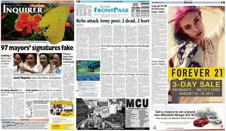 Philippine Daily Inquirer – August 11, 2013
