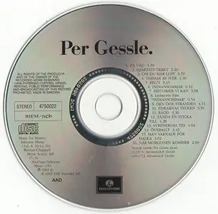 Per Gessle [Roxette] - Per Gessle (1983, CD reissue 1992)