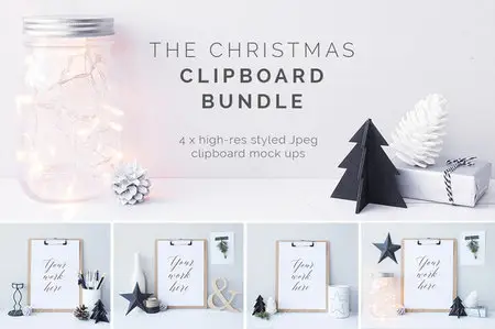 CreativeMarket - The Christmas clipboards x4 - BUNDLE