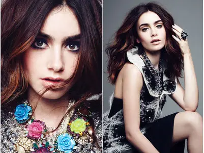 Lily Collins by Max Abadian for ELLE Canada September 2013
