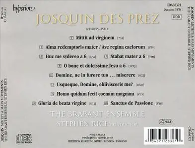 Stephen Rice, The Brabant Ensemble - Josquin: Motets & Mass Movements (2021)