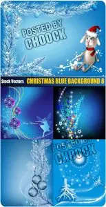Christmas blue background 8 - Stock Vector
