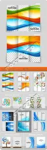 Business flyer brochure vector set - Tri fold business brochure vector set 42
