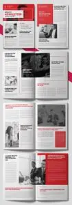Newsletter Layout with Red Accents 513056242