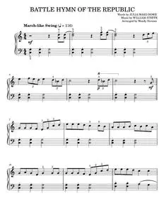 Battle Hymn Of The Republic - Julia Ward Howe (Easy Piano)