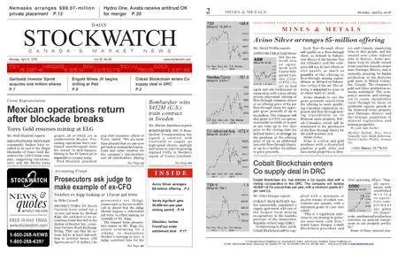 Stockwatch - Canada Daily – April 09, 2018