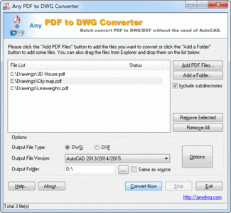 Any PDF to DWG Converter 2015