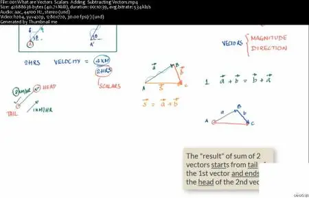 Physics of Vectors + Motion in 1,2 &3 dimension (AP Physics)