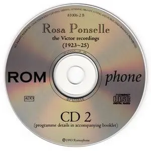 Rosa Ponselle - The Victor Recordings 1923-1925 (1994) {2CD Set Romophone 81006-2}