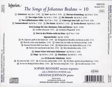 Sophie Rennert, Graham Johnson - Johannes Brahms: The Complete Songs, Vol. 10 (2020)