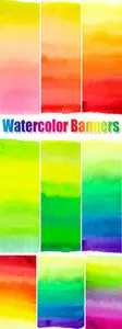 Stock Photo - Watercolor Banners