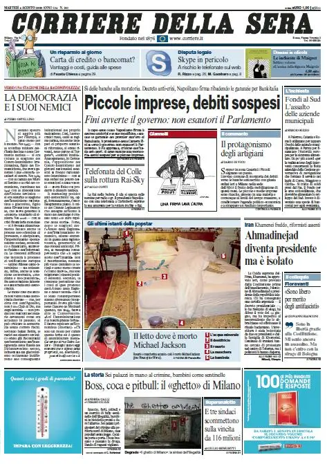Il Corriere della Sera (04-08-09)