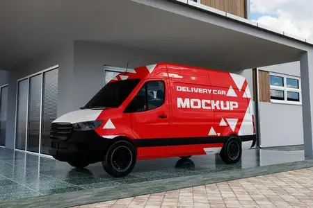 Delivery Car Mockup