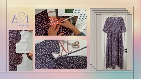 Esa01 Sewing Course Including Dress Pdf Pattern, Sizes S-4Xl