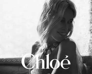 Claudia Schiffer by Chemena Kamali for Chloé à la plage Collection 2025