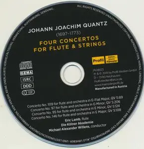 Johann Joachim Quantz - Four Concertos for Flute & Strings - Eric Lamb, Kölner Akademie (2018) {Profil CDPH18023}