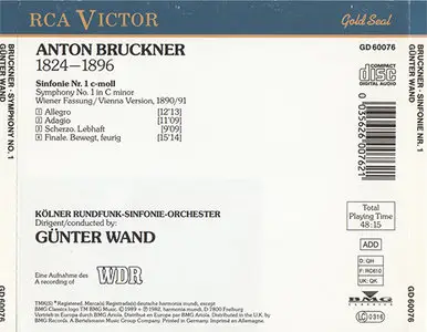 Anton Bruckner - Günter Wand / Kölner RSO - Symphony No.1 (1989)