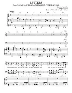 Letters - Dave Malloy, Josh Groban (Piano Vocal)