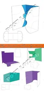 Paper box product with print layout vector 5