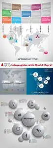 Vectors - Infographics with World Map 37