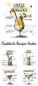 Cocktails Recipes Vector