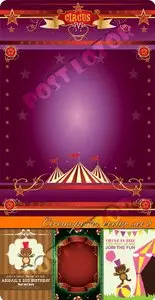 Circus poster vector set 8