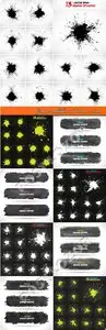 Grunge splashes and banner vector