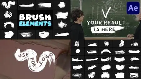 Hand Made Brush Elements | After Effects 50804427