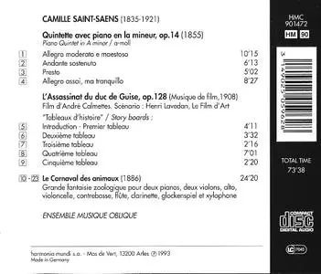 Ensemble Musique Oblique - Saint-Saëns: Le Carnaval des animaux, Quintette op. 14 (1993)