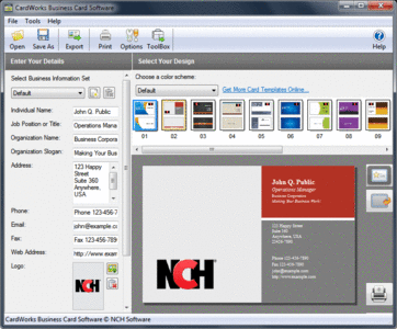 NCH CardWorks Business Card Software 1.14