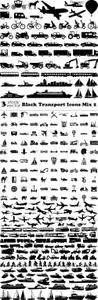 Vectors - Black Transport Icons Mix 2