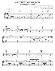 A Little Fall Of Rain - Alain Boublil, Les Miserables Musical (Piano-Vocal-Guitar)