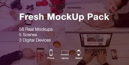 Fresh Mockup Pack - Phone, Laptop, Watch Devices - Project for After Effects (VideoHive)