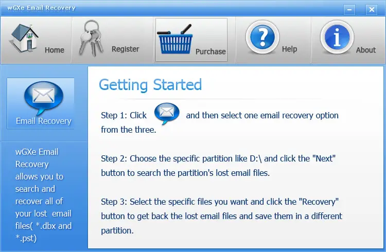 WGXe Email Recovery 1.0.2.1
