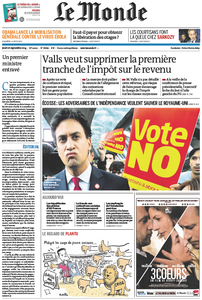 Le Monde du Jeudi, 18. Septembre 2014