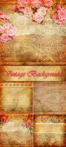 Stock Photo - Vintage Backgrounds with Flowers 2