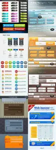 7 Web Element Templates Set PSD