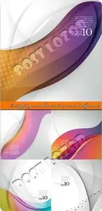 Overlapping smooth curve lines vector backgrounds