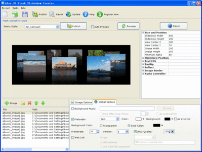 AleoSoft 3D Flash Slideshow Creator 1.2