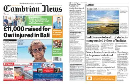 Cambrian News Arfon & Dwyfor – 12 July 2019
