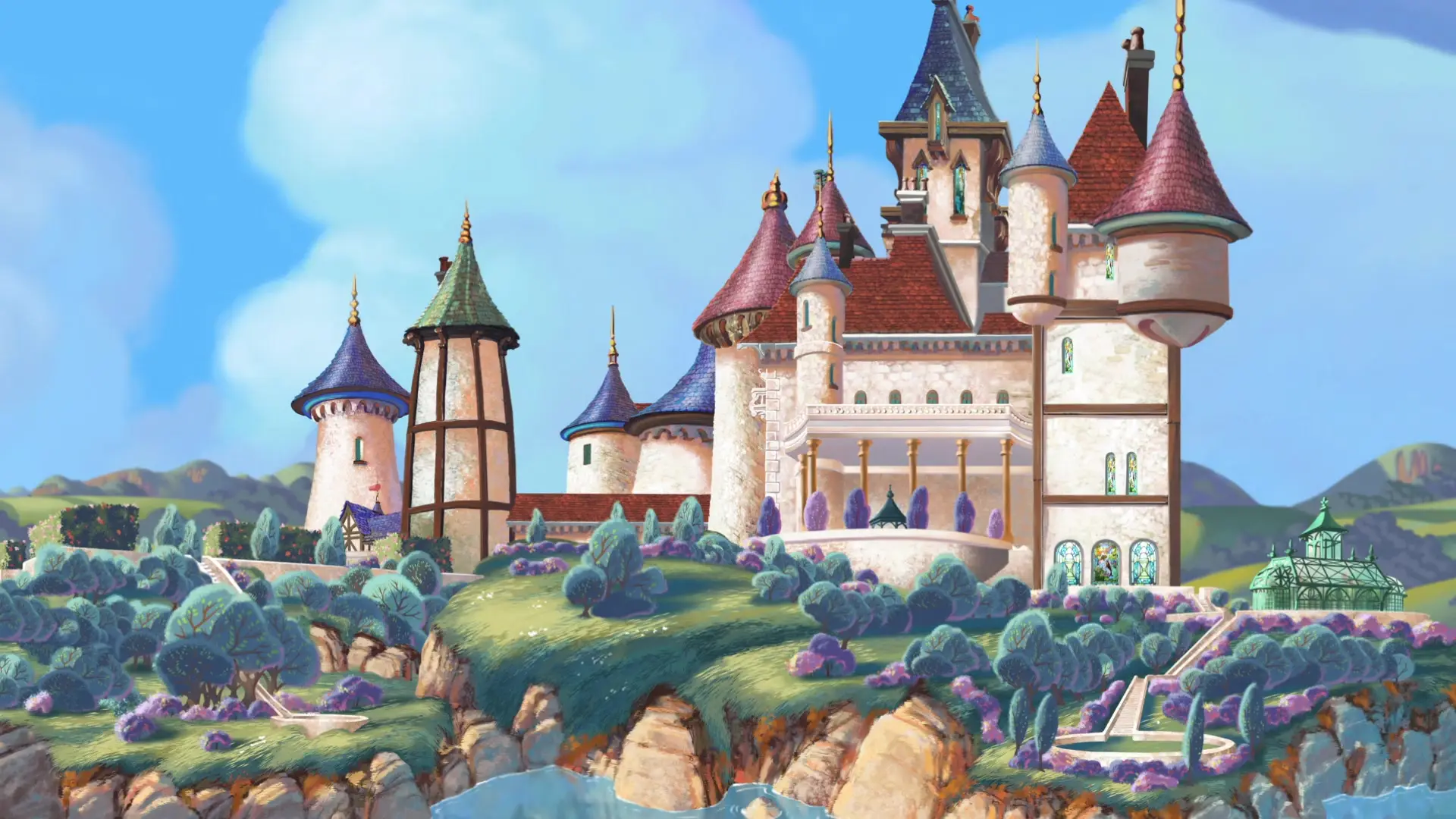 Disney princess the castle quest. Замок принцессы Софии Дисней. Castillo Sofia. Замок принцессы Софии на белом фоне. Принцесса София на фоне замка.