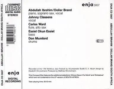 Abdullah Ibrahim - South Africa (1986) {Enja}